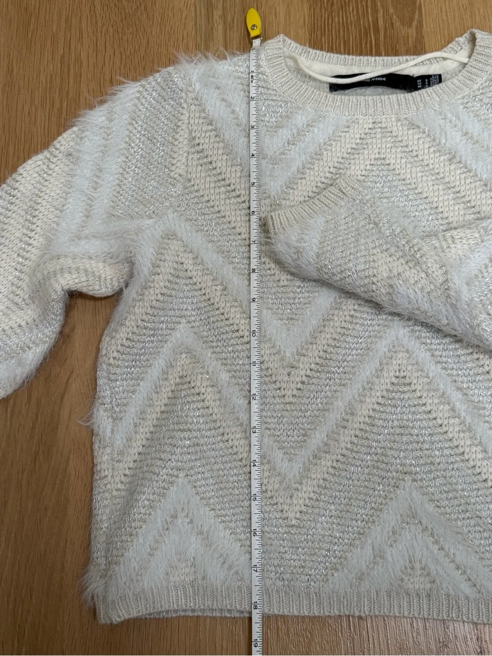 Vero Moda Lorissa Beige Multi Knit Long Sleeve Sweater Small